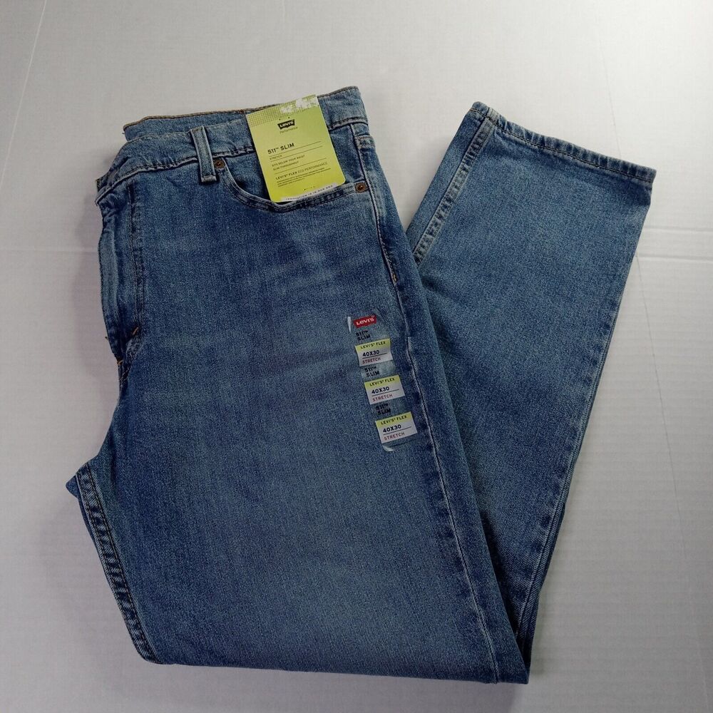 Levi's 511 Slim Fit Jeans Men's 40x30 Blue Stretch Slim Throughout Cotton Blend